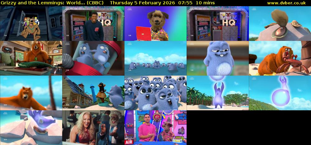 Grizzy and the Lemmings: World... (CBBC) Thursday 5 February 2026 07:55 - 08:05