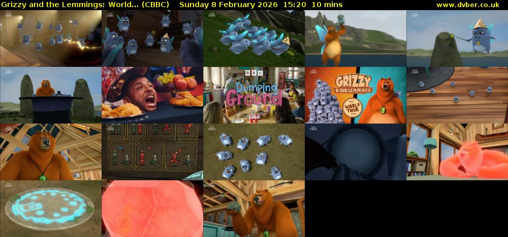 Grizzy and the Lemmings: World... (CBBC) Sunday 8 February 2026 15:20 - 15:30