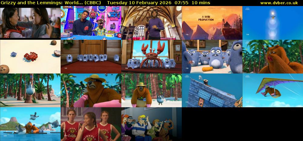 Grizzy and the Lemmings: World... (CBBC) Tuesday 10 February 2026 07:55 - 08:05