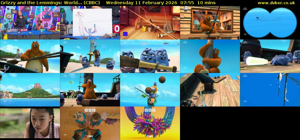 Grizzy and the Lemmings: World... (CBBC) Wednesday 11 February 2026 07:55 - 08:05