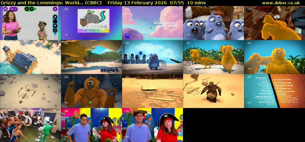 Grizzy and the Lemmings: World... (CBBC) Friday 13 February 2026 07:55 - 08:05