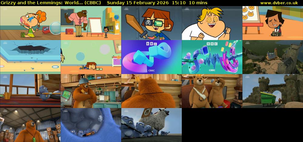 Grizzy and the Lemmings: World... (CBBC) Sunday 15 February 2026 15:10 - 15:20