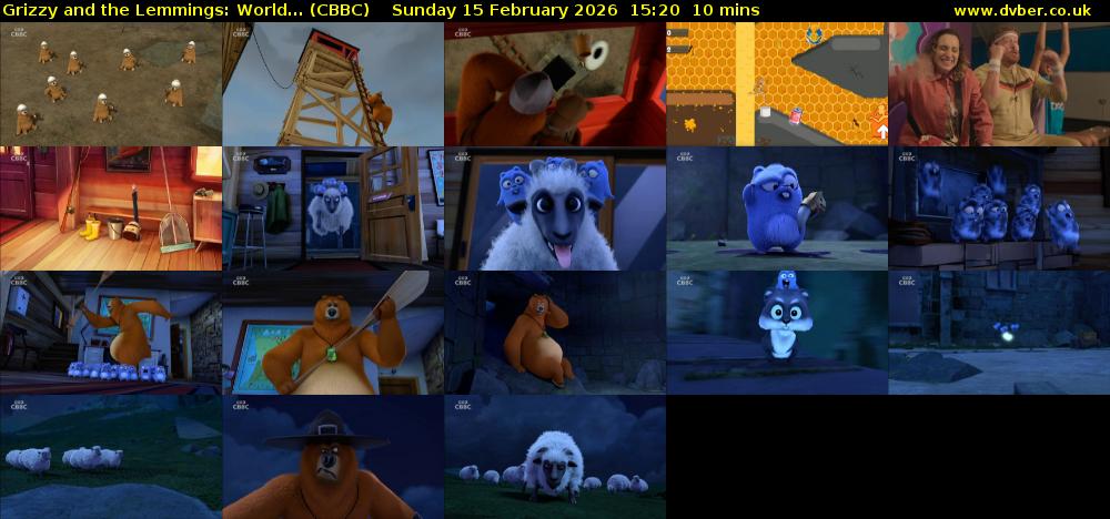 Grizzy and the Lemmings: World... (CBBC) Sunday 15 February 2026 15:20 - 15:30