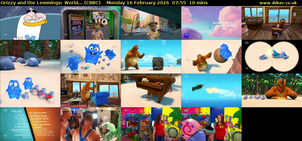 Grizzy and the Lemmings: World... (CBBC) Monday 16 February 2026 07:55 - 08:05