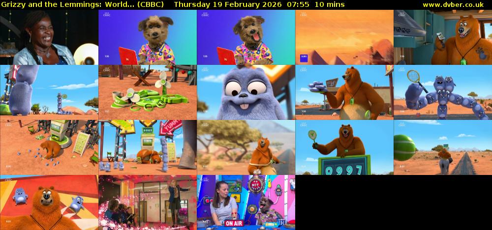Grizzy and the Lemmings: World... (CBBC) Thursday 19 February 2026 07:55 - 08:05