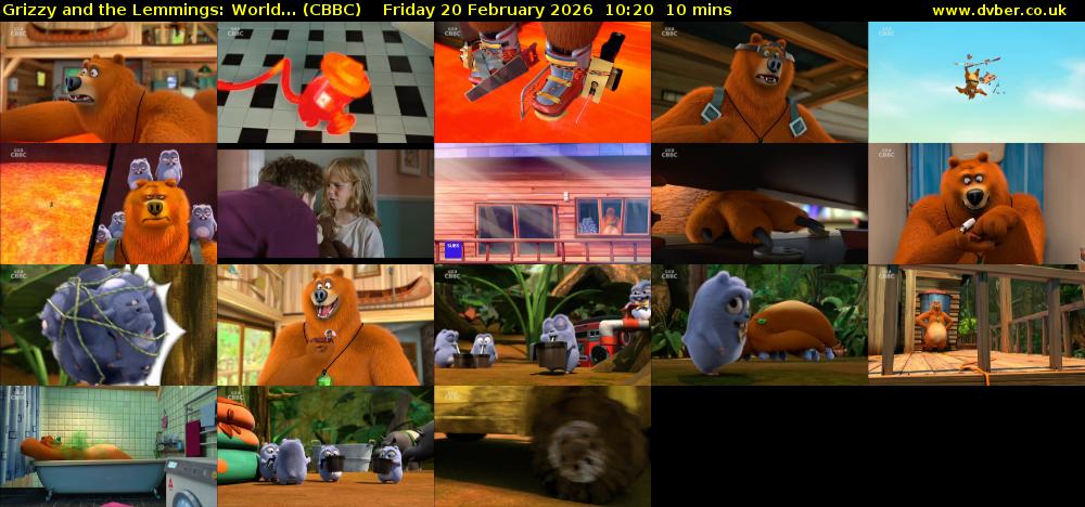 Grizzy and the Lemmings: World... (CBBC) Friday 20 February 2026 10:20 - 10:30