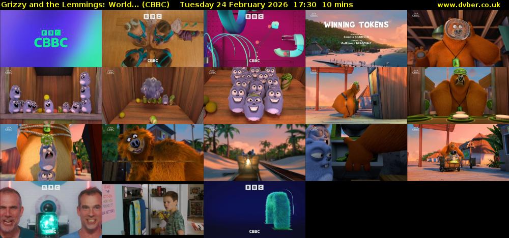 Grizzy and the Lemmings: World... (CBBC) Tuesday 24 February 2026 17:30 - 17:40