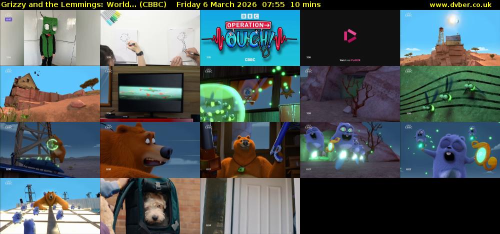 Grizzy and the Lemmings: World... (CBBC) Friday 6 March 2026 07:55 - 08:05
