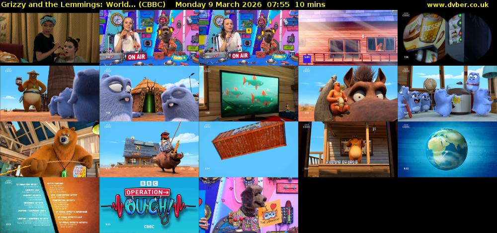 Grizzy and the Lemmings: World... (CBBC) Monday 9 March 2026 07:55 - 08:05