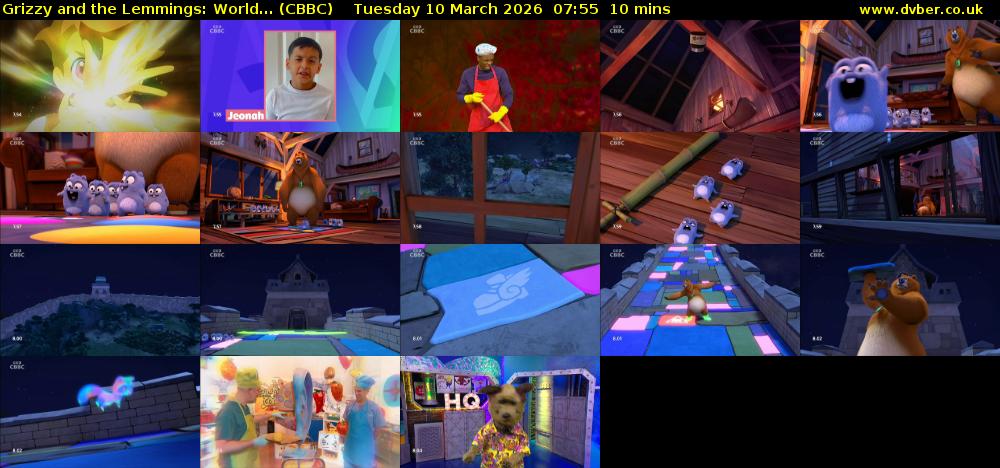 Grizzy and the Lemmings: World... (CBBC) Tuesday 10 March 2026 07:55 - 08:05