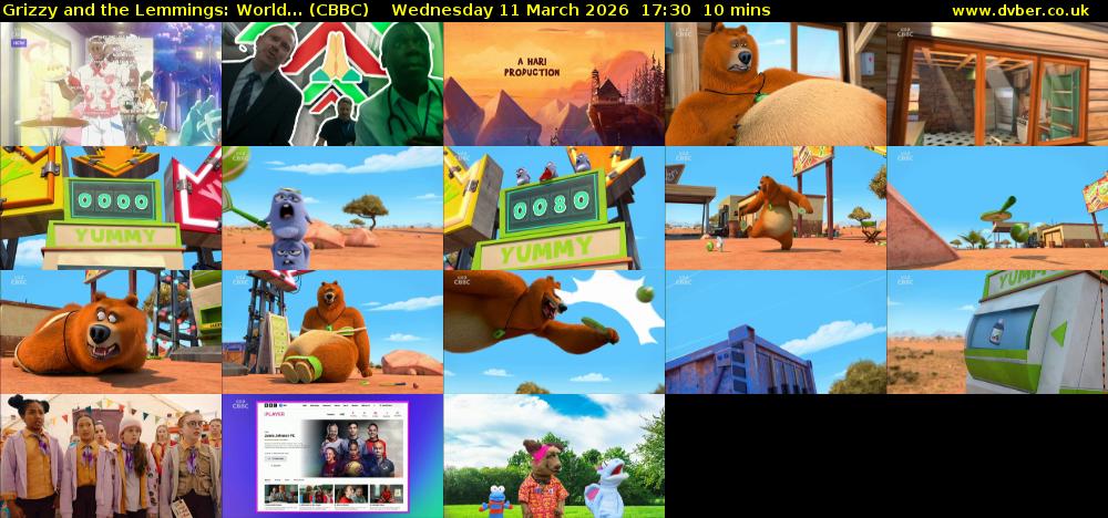Grizzy and the Lemmings: World... (CBBC) Wednesday 11 March 2026 17:30 - 17:40
