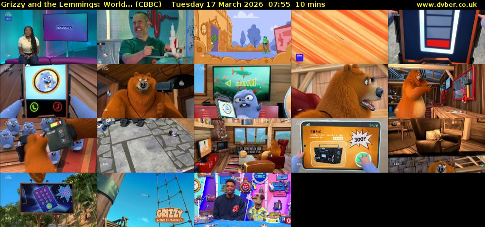 Grizzy and the Lemmings: World... (CBBC) Tuesday 17 March 2026 07:55 - 08:05