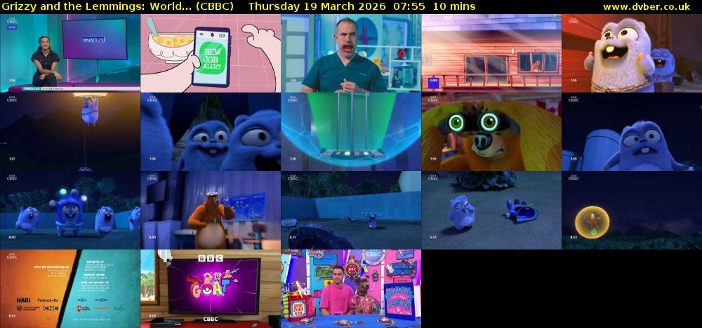 Grizzy and the Lemmings: World... (CBBC) Thursday 19 March 2026 07:55 - 08:05