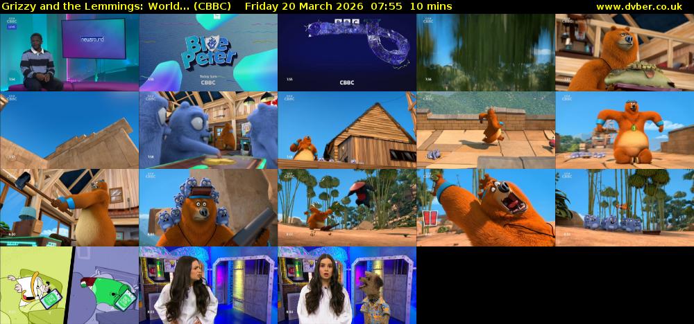 Grizzy and the Lemmings: World... (CBBC) Friday 20 March 2026 07:55 - 08:05