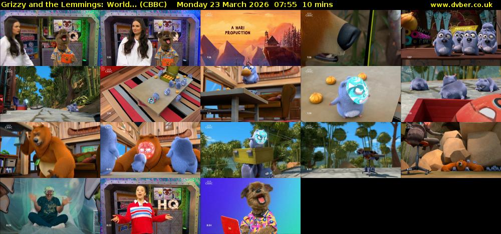 Grizzy and the Lemmings: World... (CBBC) Monday 23 March 2026 07:55 - 08:05