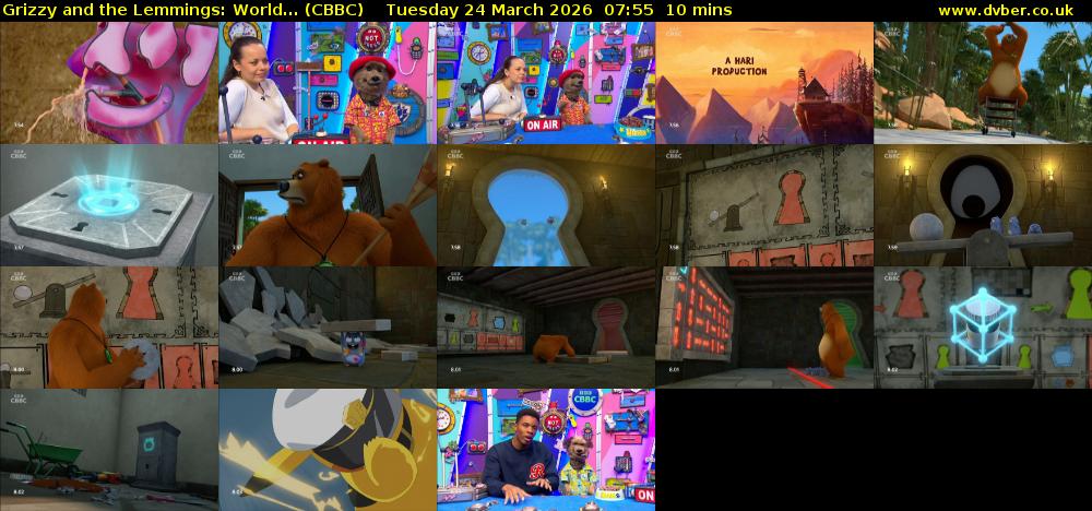 Grizzy and the Lemmings: World... (CBBC) Tuesday 24 March 2026 07:55 - 08:05