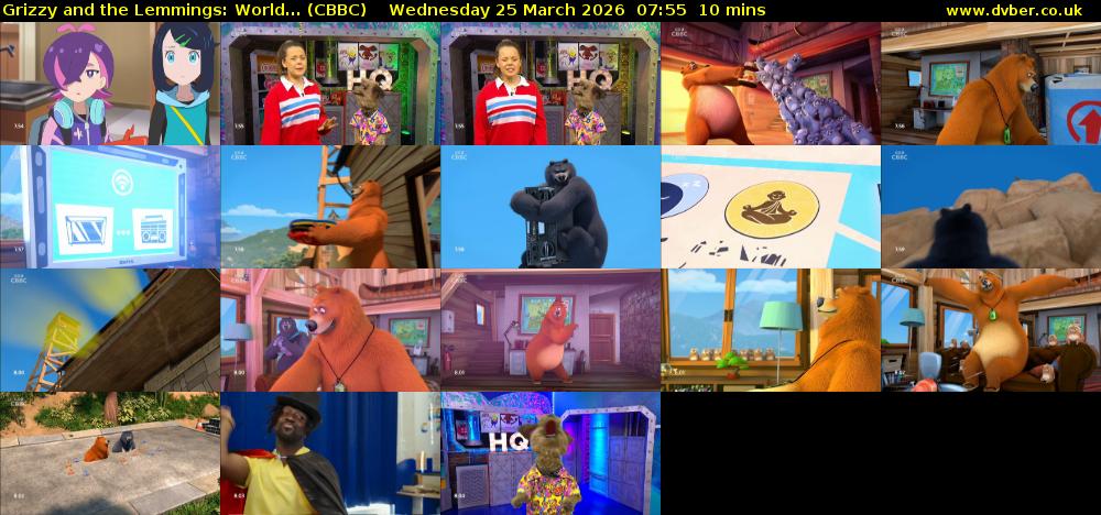 Grizzy and the Lemmings: World... (CBBC) Wednesday 25 March 2026 07:55 - 08:05