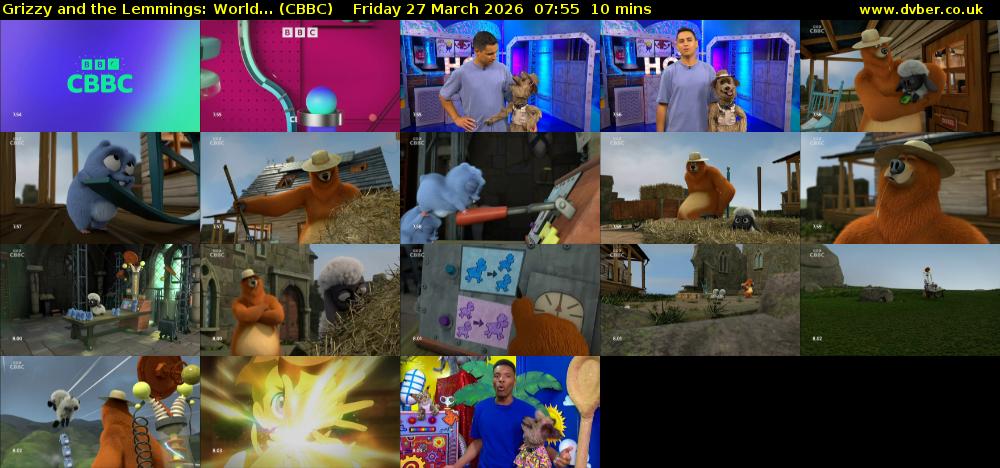 Grizzy and the Lemmings: World... (CBBC) Friday 27 March 2026 07:55 - 08:05