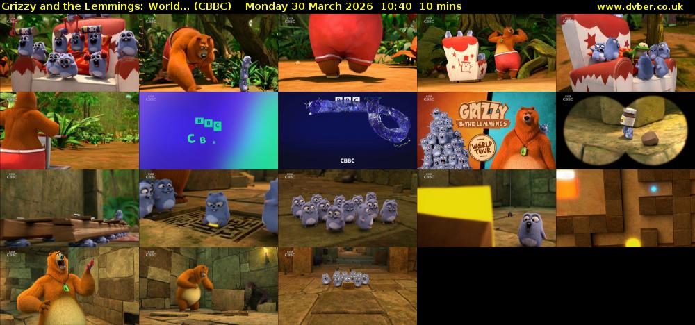 Grizzy and the Lemmings: World... (CBBC) Monday 30 March 2026 10:40 - 10:50