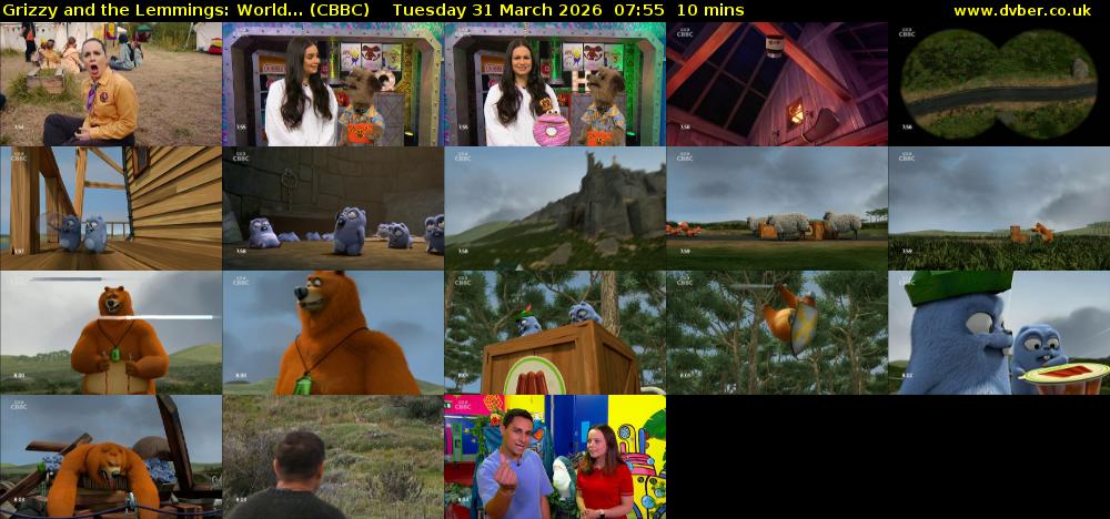 Grizzy and the Lemmings: World... (CBBC) Tuesday 31 March 2026 07:55 - 08:05