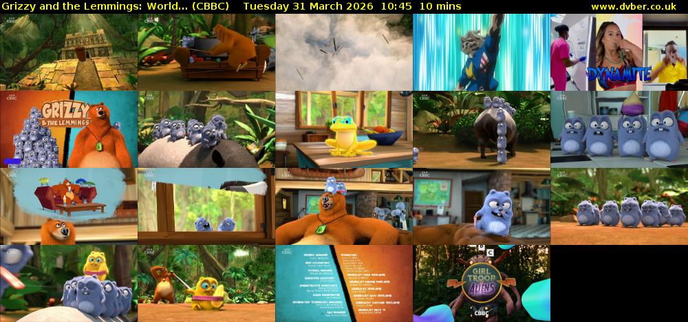 Grizzy and the Lemmings: World... (CBBC) Tuesday 31 March 2026 10:45 - 10:55