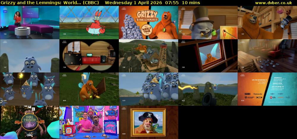 Grizzy and the Lemmings: World... (CBBC) Wednesday 1 April 2026 07:55 - 08:05
