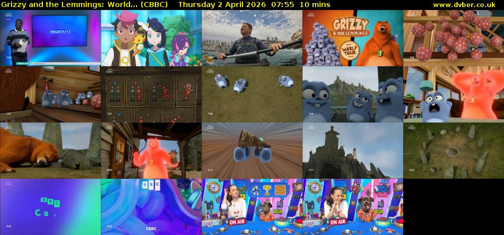 Grizzy and the Lemmings: World... (CBBC) Thursday 2 April 2026 07:55 - 08:05