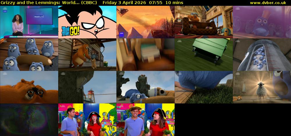 Grizzy and the Lemmings: World... (CBBC) Friday 3 April 2026 07:55 - 08:05