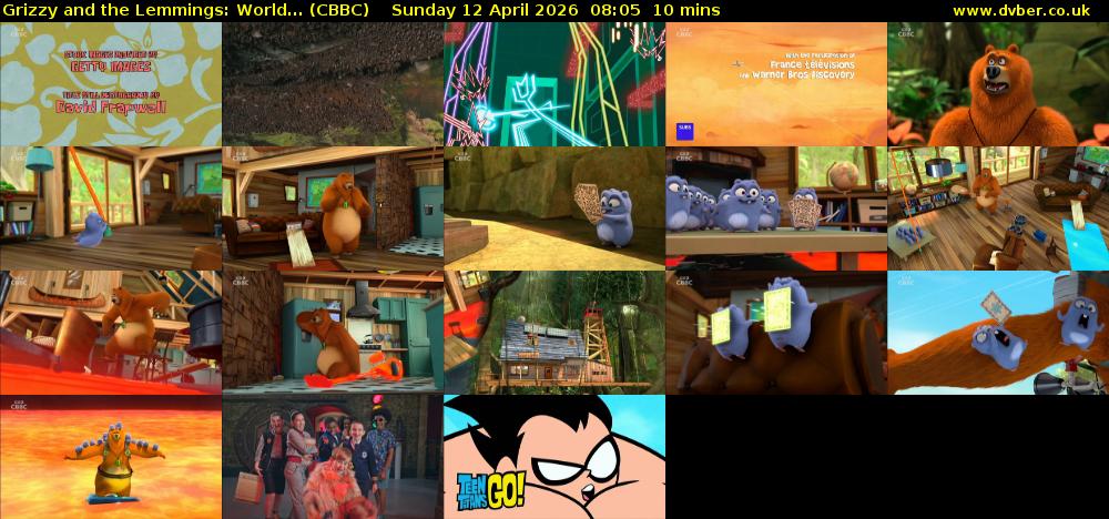 Grizzy and the Lemmings: World... (CBBC) Sunday 12 April 2026 08:05 - 08:15