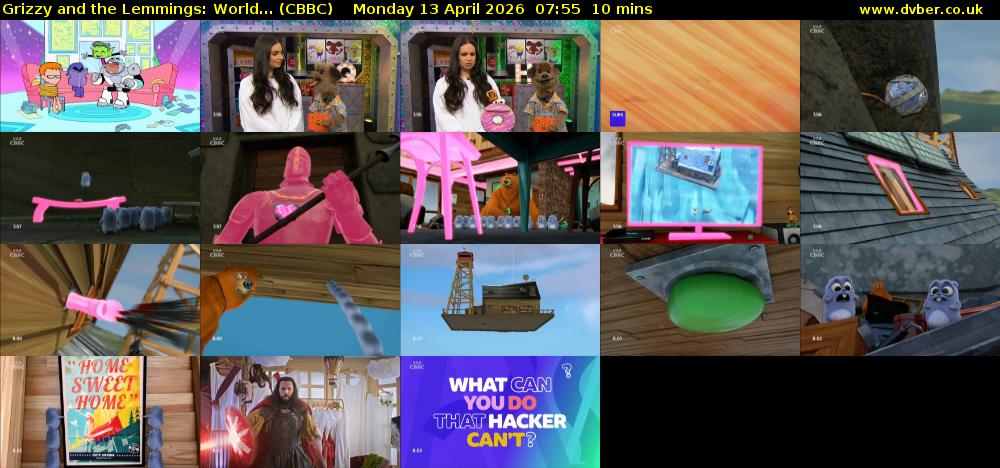 Grizzy and the Lemmings: World... (CBBC) Monday 13 April 2026 07:55 - 08:05