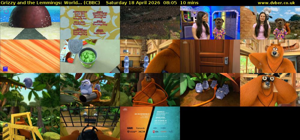 Grizzy and the Lemmings: World... (CBBC) Saturday 18 April 2026 08:05 - 08:15