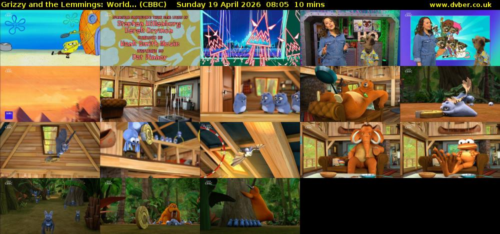 Grizzy and the Lemmings: World... (CBBC) Sunday 19 April 2026 08:05 - 08:15