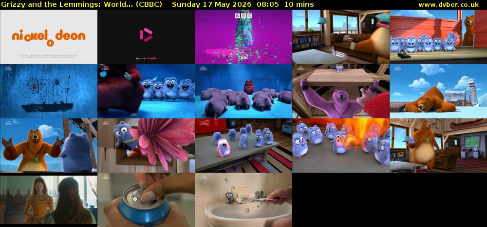 Grizzy and the Lemmings: World... (CBBC) Sunday 17 May 2026 08:05 - 08:15