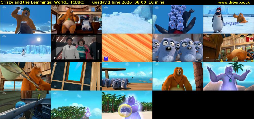 Grizzy and the Lemmings: World... (CBBC) Tuesday 2 June 2026 08:00 - 08:10