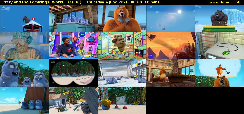 Grizzy and the Lemmings: World... (CBBC) Thursday 4 June 2026 08:00 - 08:10