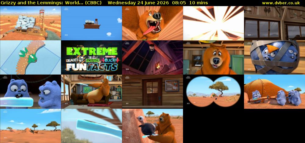 Grizzy and the Lemmings: World... (CBBC) Wednesday 24 June 2026 08:05 - 08:15