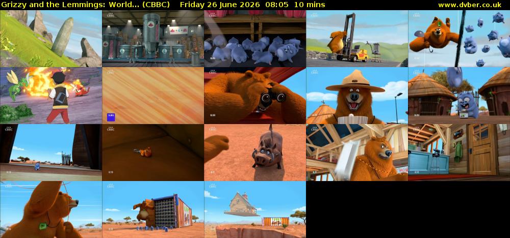 Grizzy and the Lemmings: World... (CBBC) Friday 26 June 2026 08:05 - 08:15