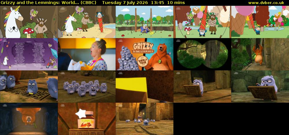 Grizzy and the Lemmings: World... (CBBC) Tuesday 7 July 2026 13:45 - 13:55