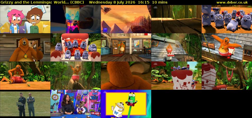 Grizzy and the Lemmings: World... (CBBC) Wednesday 8 July 2026 16:15 - 16:25