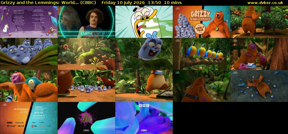 Grizzy and the Lemmings: World... (CBBC) Friday 10 July 2026 13:50 - 14:00