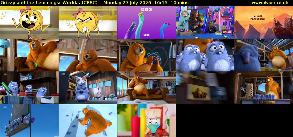 Grizzy and the Lemmings: World... (CBBC) Monday 27 July 2026 16:15 - 16:25