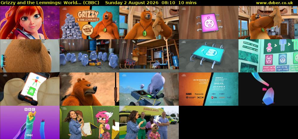 Grizzy and the Lemmings: World... (CBBC) Sunday 2 August 2026 08:10 - 08:20