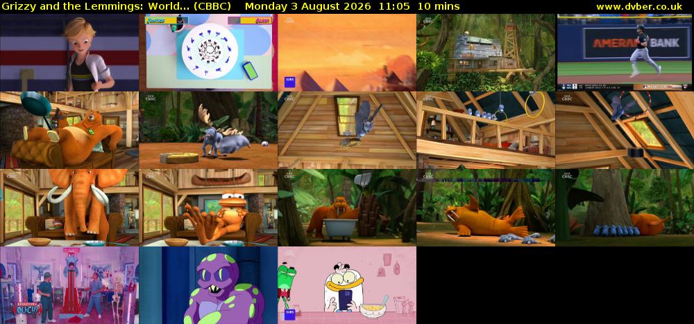 Grizzy and the Lemmings: World... (CBBC) Monday 3 August 2026 11:05 - 11:15