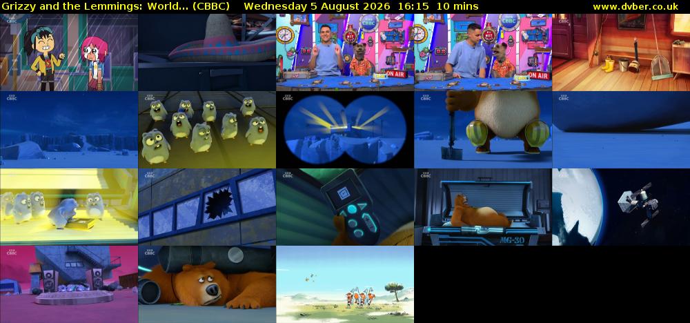 Grizzy and the Lemmings: World... (CBBC) Wednesday 5 August 2026 16:15 - 16:25
