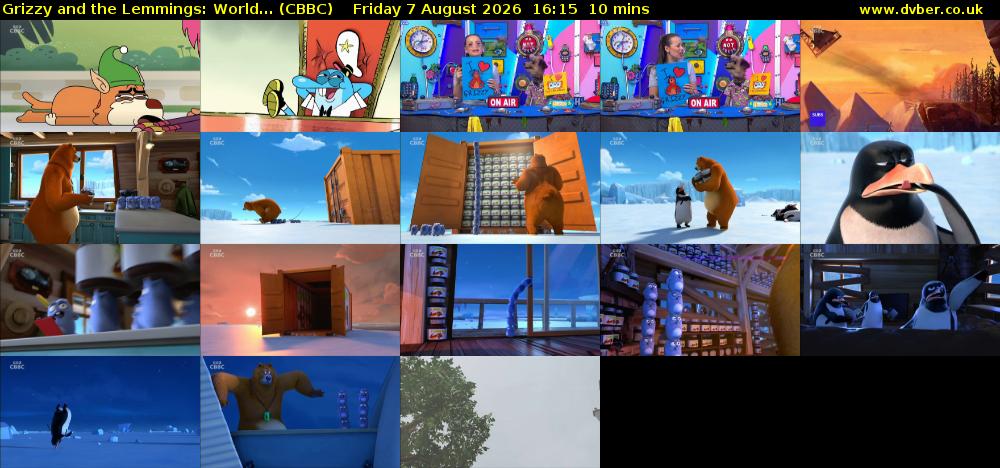 Grizzy and the Lemmings: World... (CBBC) Friday 7 August 2026 16:15 - 16:25