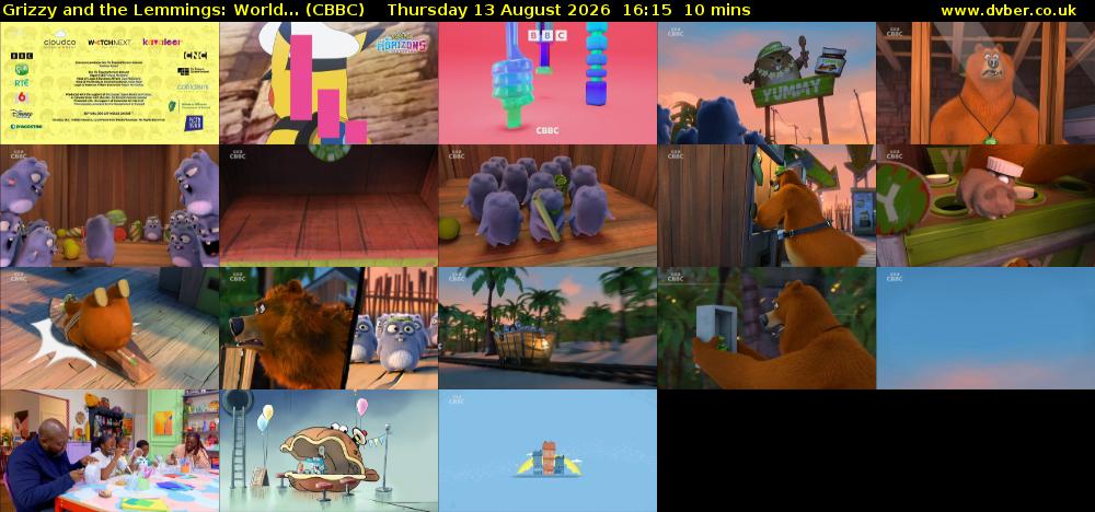 Grizzy and the Lemmings: World... (CBBC) Thursday 13 August 2026 16:15 - 16:25