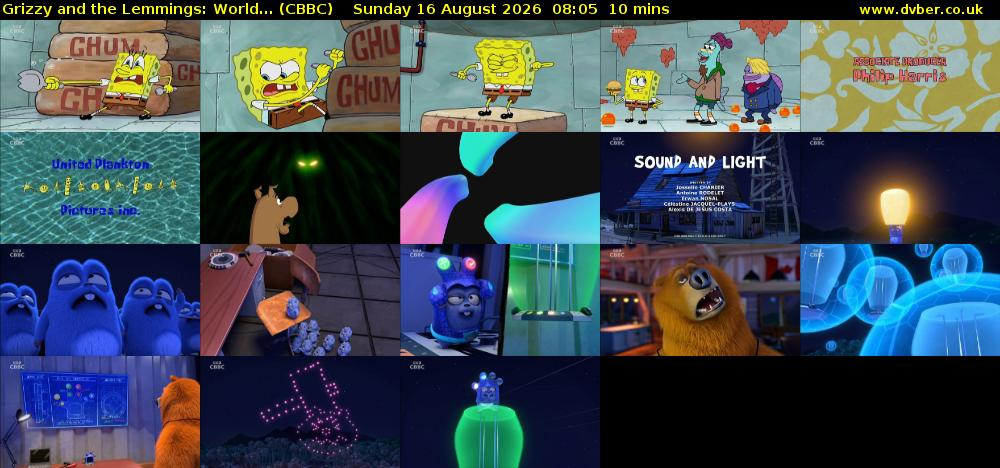 Grizzy and the Lemmings: World... (CBBC) Sunday 16 August 2026 08:05 - 08:15