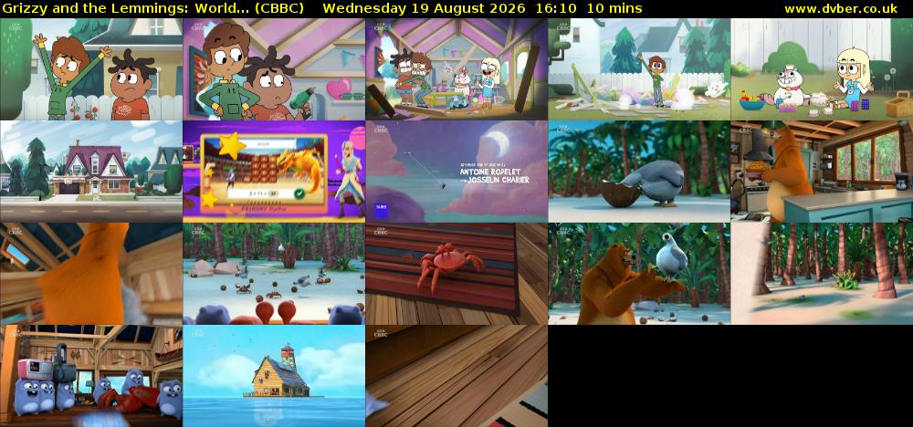 Grizzy and the Lemmings: World... (CBBC) Wednesday 19 August 2026 16:10 - 16:20