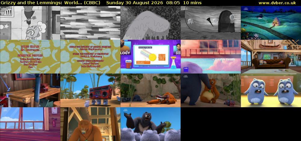 Grizzy and the Lemmings: World... (CBBC) Sunday 30 August 2026 08:05 - 08:15