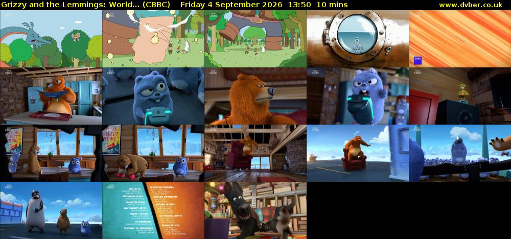 Grizzy and the Lemmings: World... (CBBC) Friday 4 September 2026 13:50 - 14:00